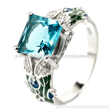 Sterling silver rings, 925 silver ring with cubic zirconia mounted